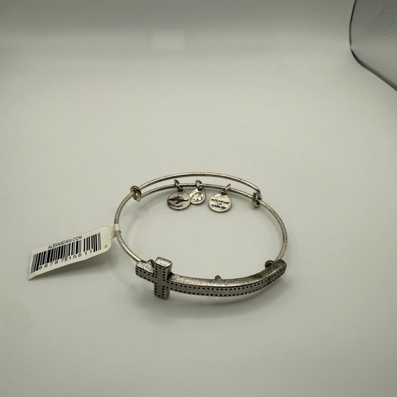 Alex and Ani Spiritual Armor Cross Expandable Bangle Bracelet Silver Tone - Picture 10 of 10